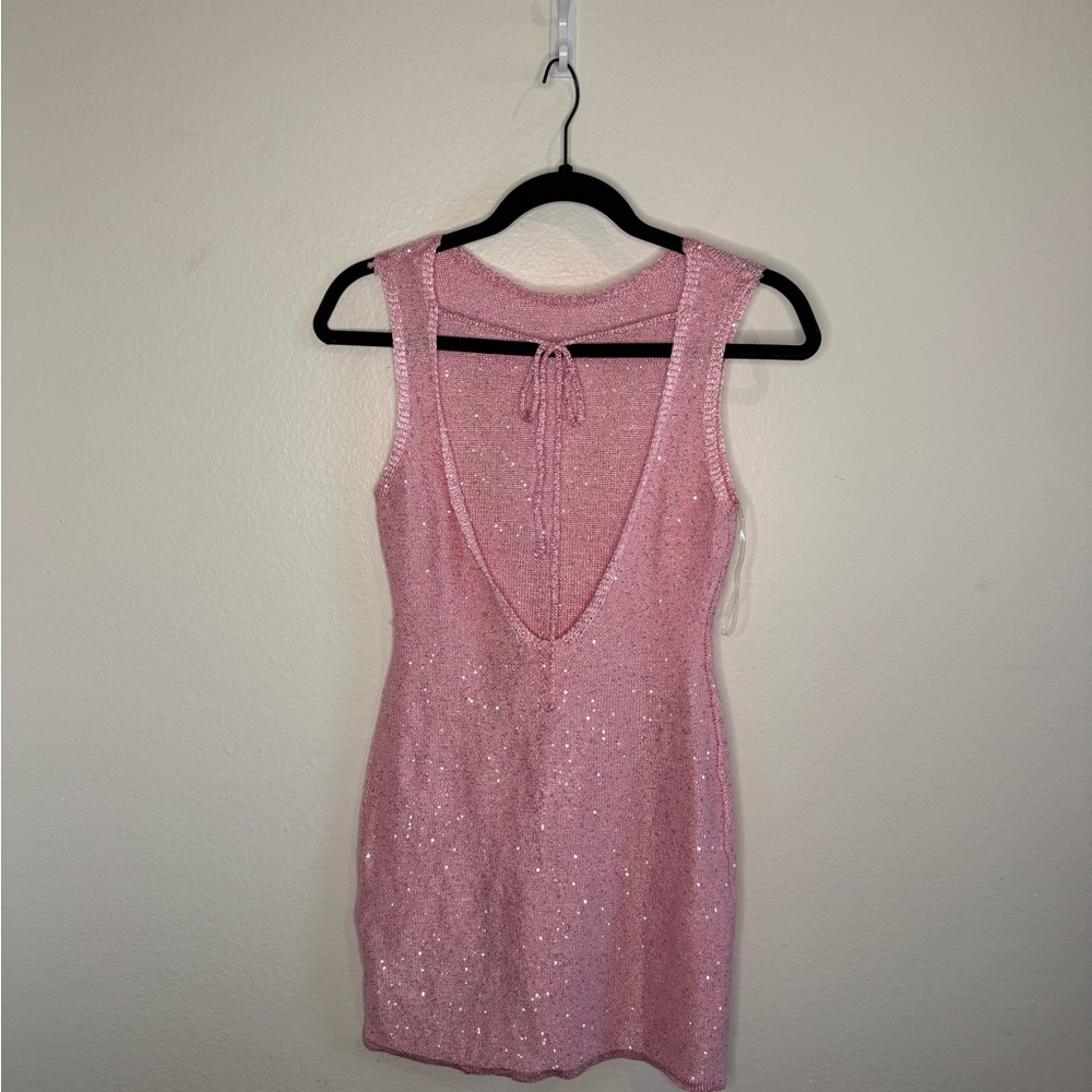 Peppermayo Shimmering Light Pink Mini Dress - Picture 4 of 5